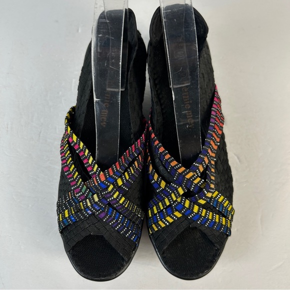 bernie mev. Black Wedges with Colorful Straps 40 - Picture 3 of 8